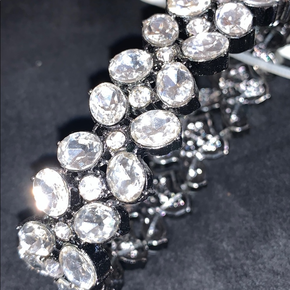 Faux diamond stretch bracelet